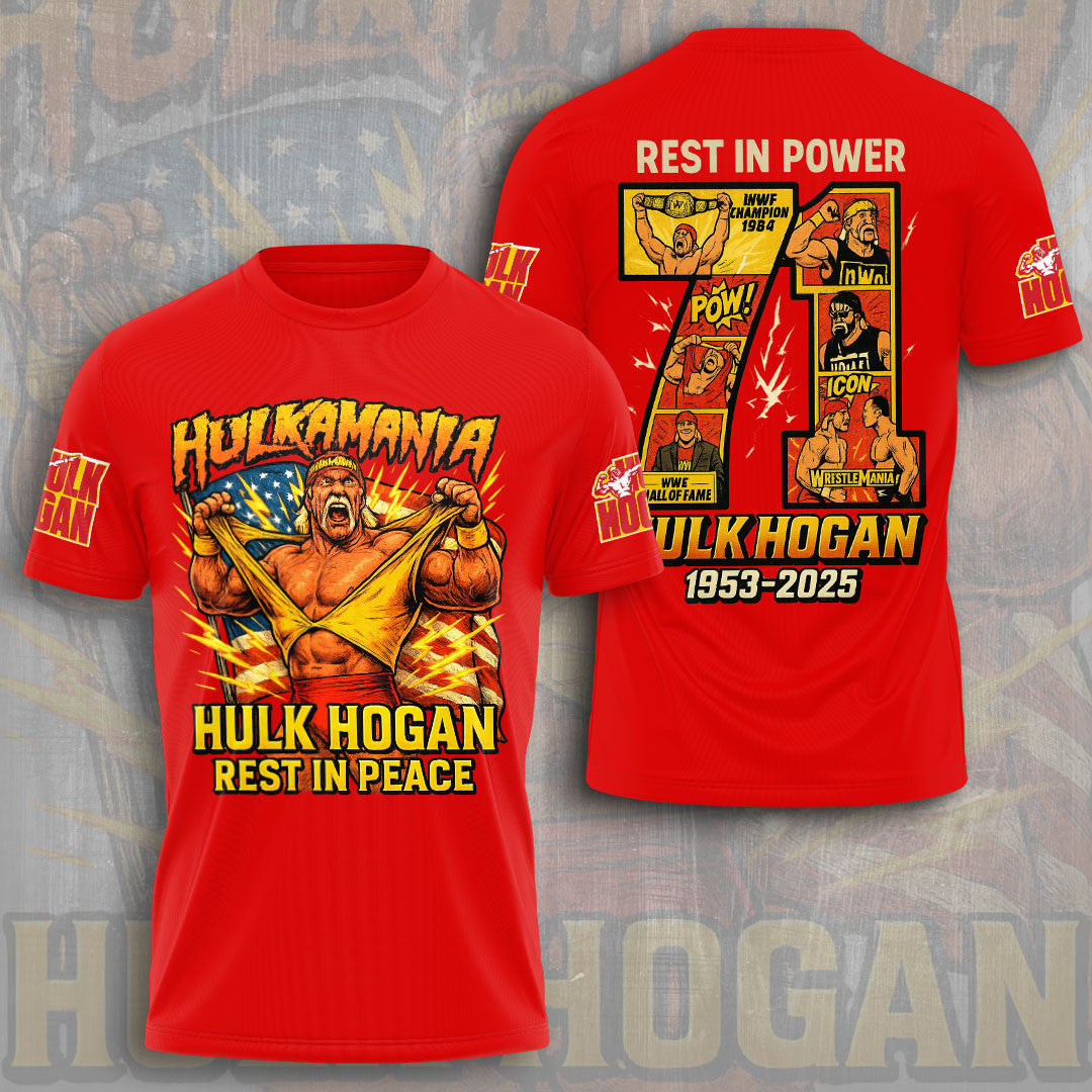 RIP Hulk Hogan T-Shirt Hulkamania Hulk Hogan Rest In Peace Shirt Gifts For Fans