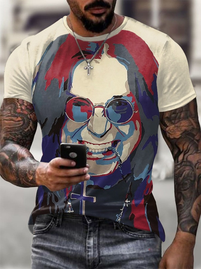 RIP In Loving Memory Face Ozzy Osbourne T-Shirt Men's Black Sabbath Fan Gifts For Him