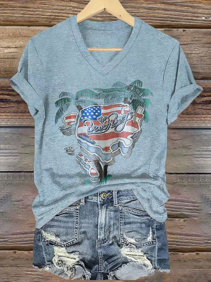 RIP In Memory Of Brian Wilson RIP Women's V-Neck Shirt The Beach Boys Fan Gifts For Her