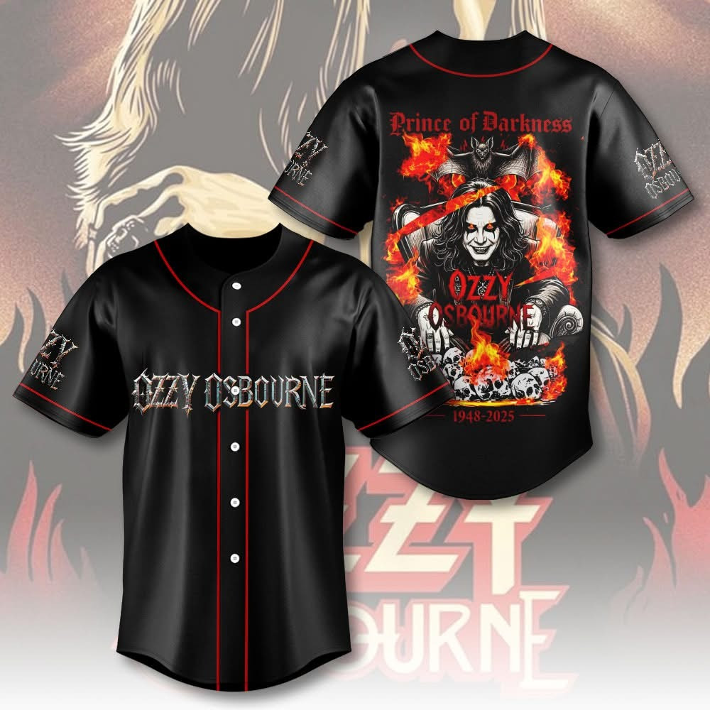 RIP In Memory Of Ozzy Osbourne Jersey 1948 2025 Bat Prince Of Darkness Fan Merchandise