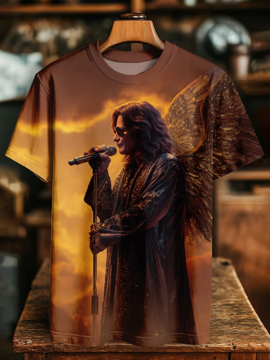 RIP Ozzy Osbourne Angel T-Shirt In Memory Of The Prince of Darkness Black Sabbath Fan Merch