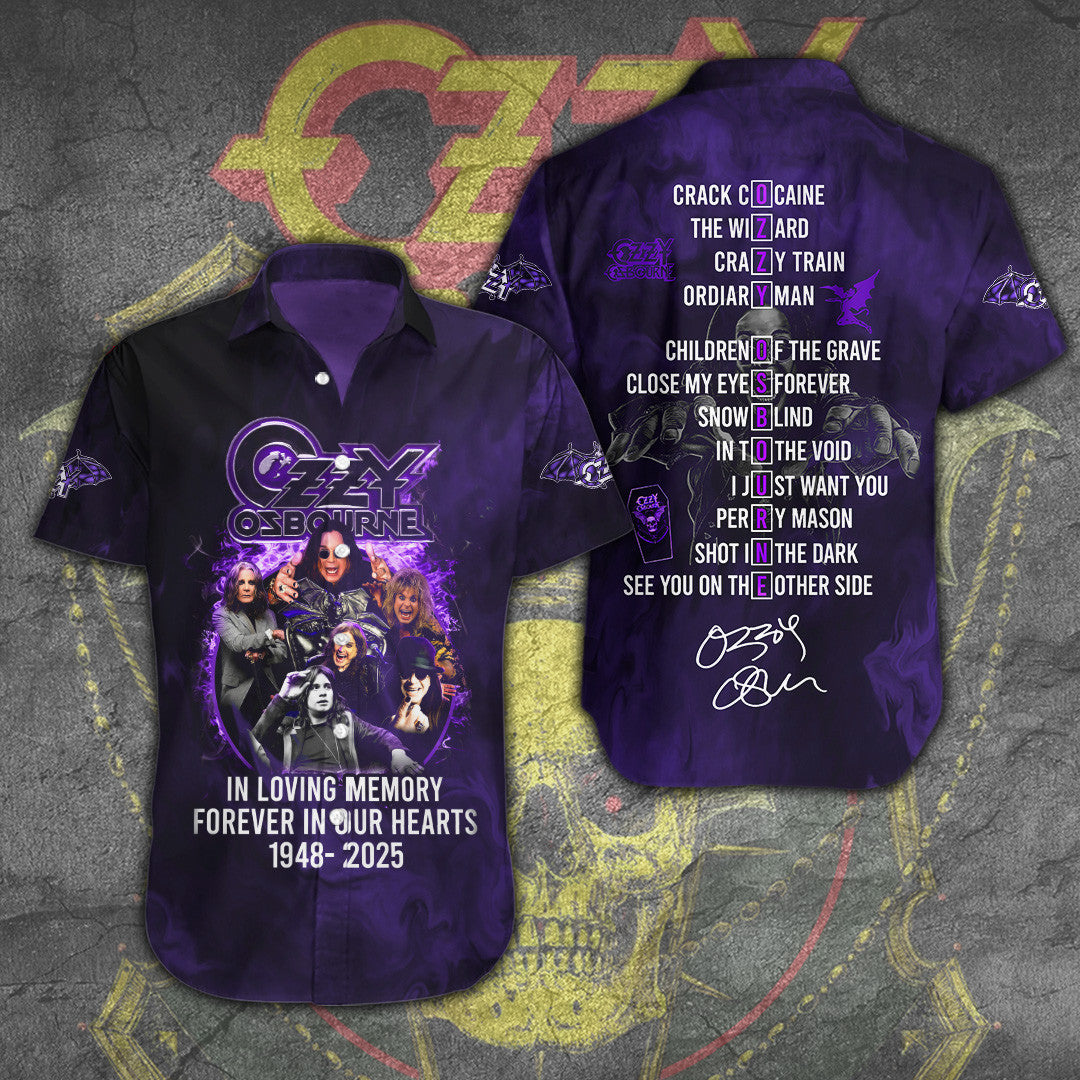 RIP Ozzy Osbourne Hawaiian Shirt In Loving Memory Forever In Our Hearts Shirt Gifts For Fans