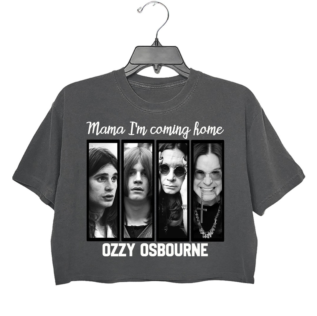RIP Ozzy Osbourne Mama I'm Coming Home Crop Top Shirt Womens Tribute Ozzy Fan Gifts