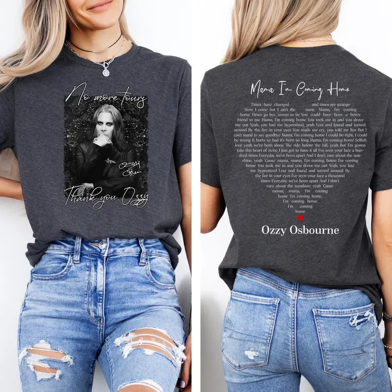 RIP Ozzy Osbourne Mama I'm Coming Home T-Shirt Women's No More Tour Thank You Legend