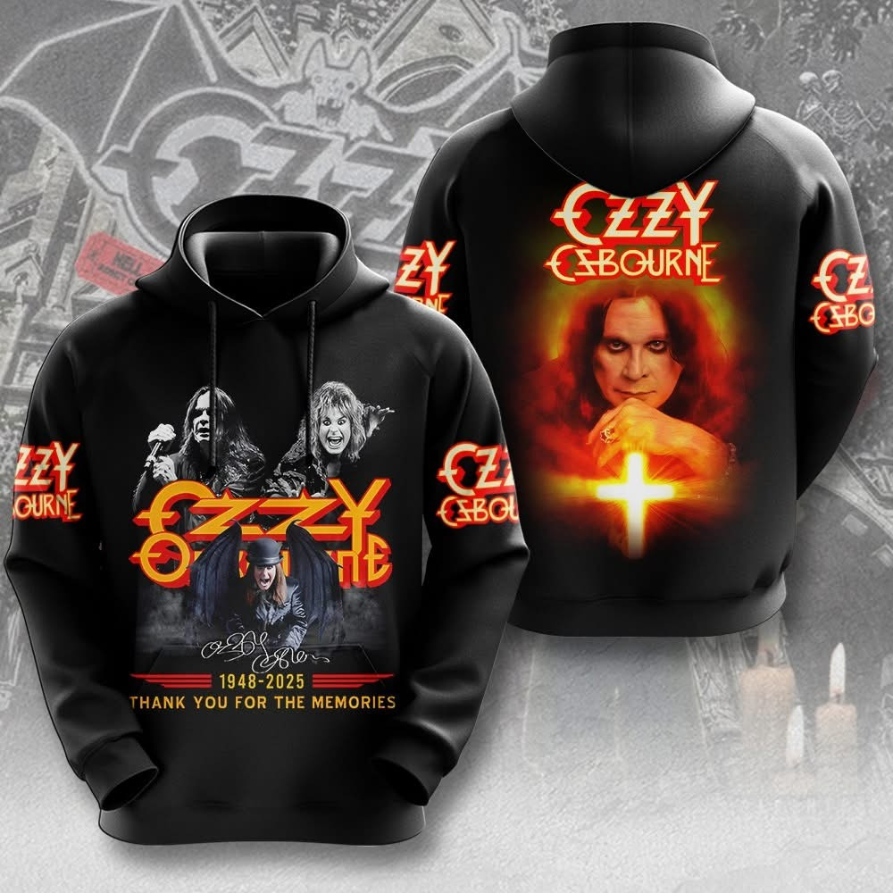 RIP Ozzy Osbourne Thank You For The Memories Hoodie Black Sabbath Ozzy Fan Merch Gifts