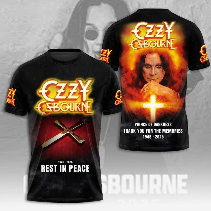 RIP Ozzy Osbourne Thank You For The Memories T-Shirt Prince Of Darkness Rock Icon Tribute
