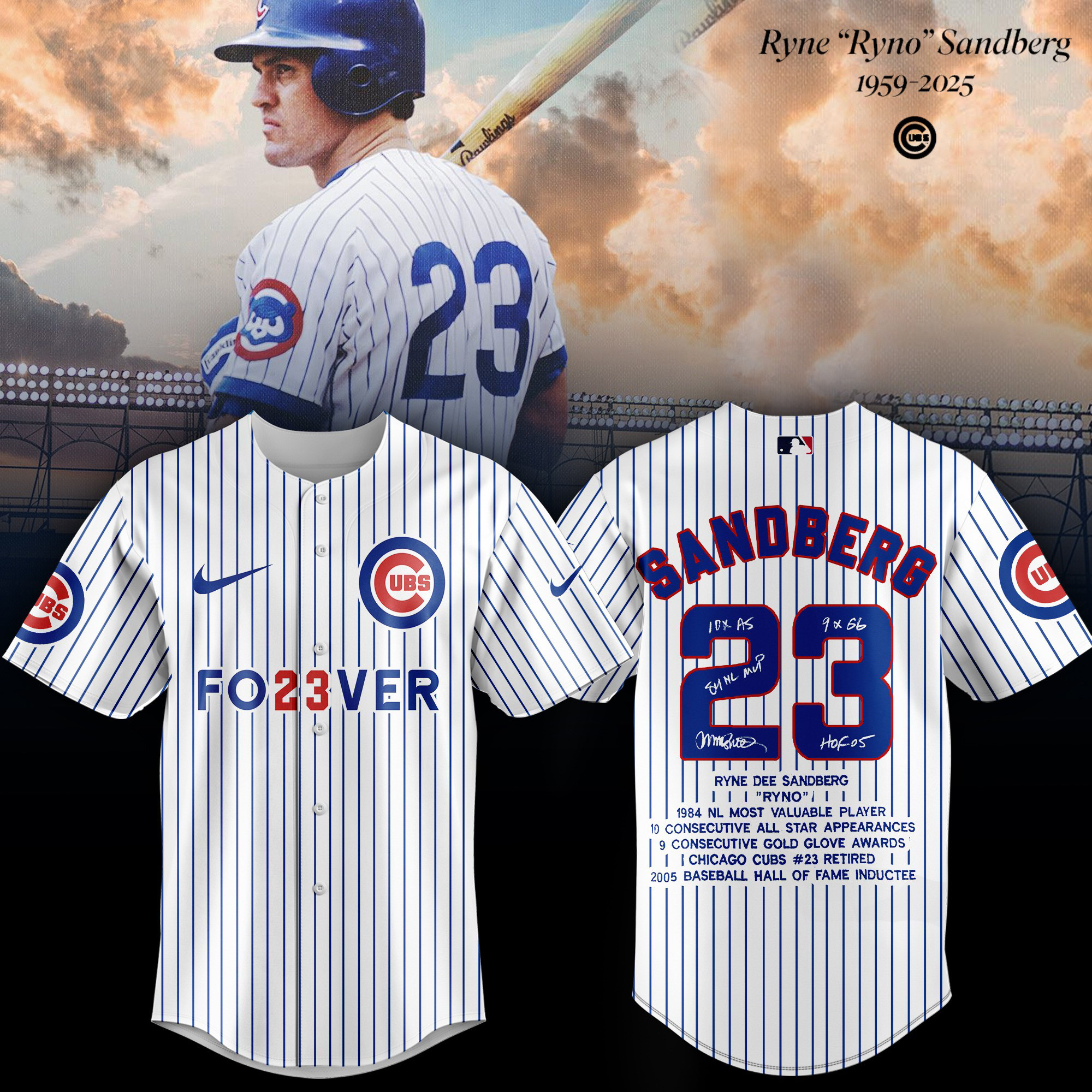 RIP Ryne Sandberg Thank You For The Memories Jersey Chicago Cubs Fans Gifts