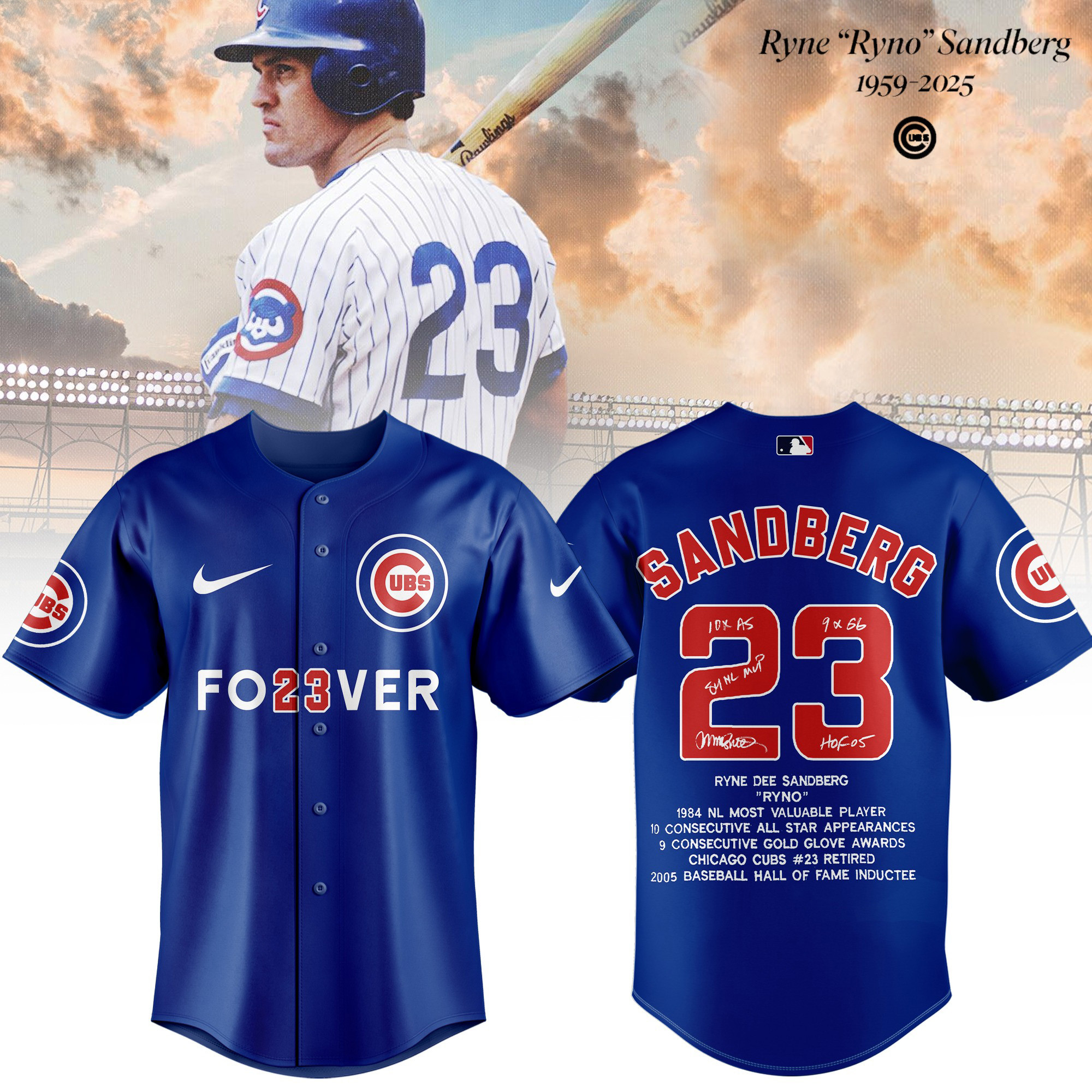 RIP Ryne Sandberg Thank You For The Memories Jersey Cool Baseball Gifts