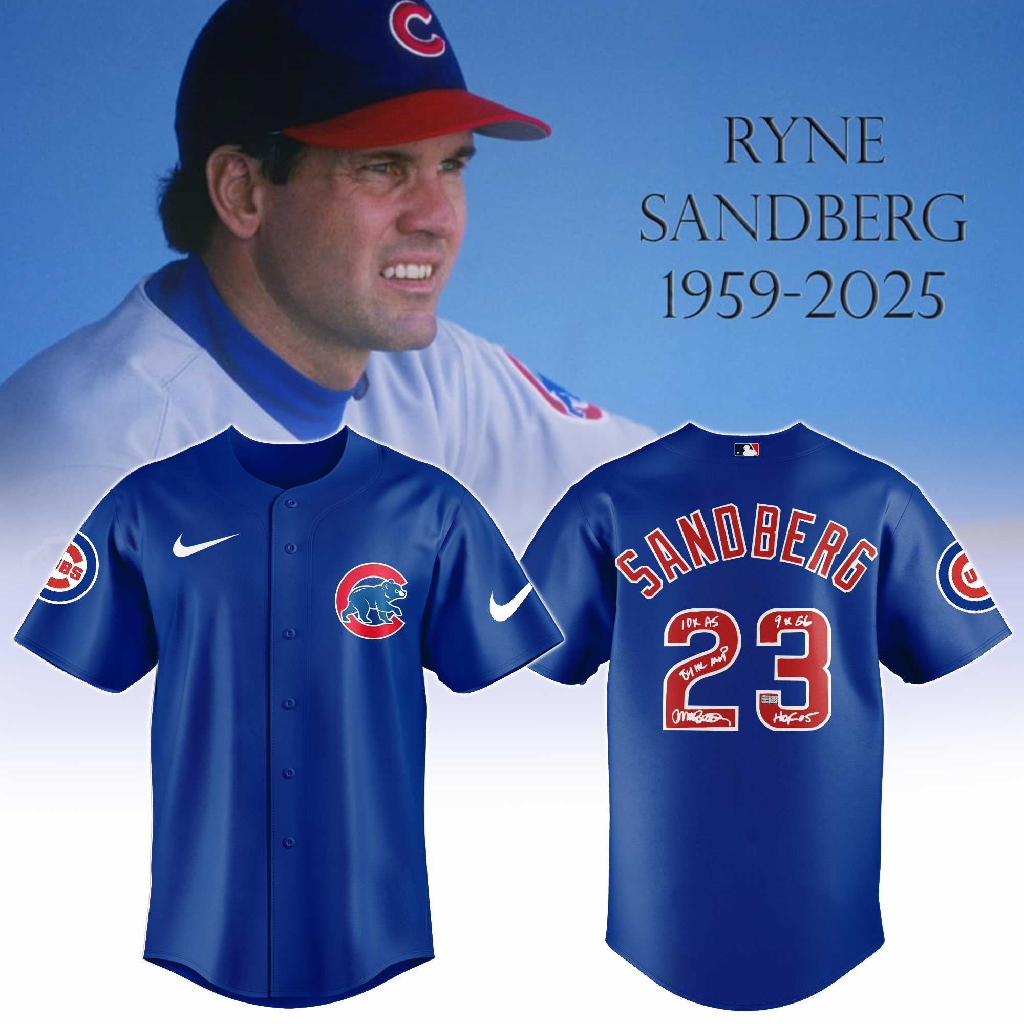 RIP Ryne Sandberg Thank You For The Memories Jersey MLB Gifts For Cubs Fans