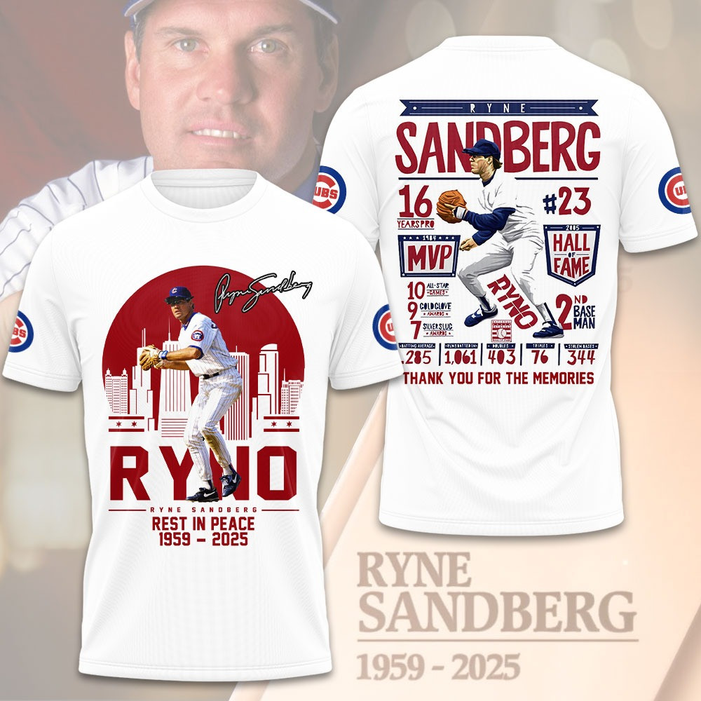 RIP Ryne Sandberg Thank You For The Memories Shirt Forever 23 T-Shirt