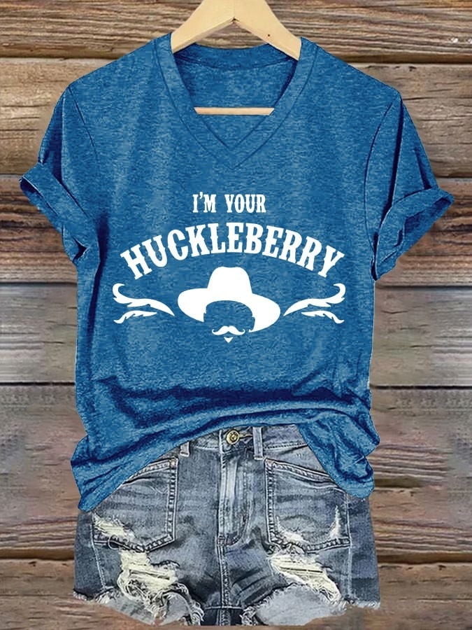 RIP Val Kilmer I'm Your Huckleberry V-Neck Shirt Womens Val Kilmer In Memory Fan Gifts 2025
