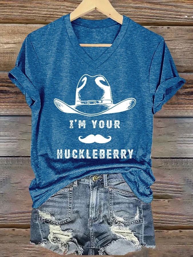 RIP Val Kilmer V-Neck T-Shirt Women's I'm Your Huckleberry Val Kilmer In Memory Tee