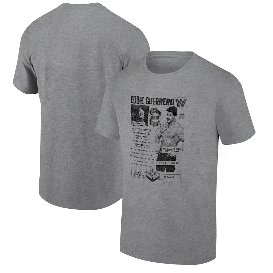Ripple Junction Heather Gray Eddie Guerrero Fanzine Collage Graphic T-Shirt