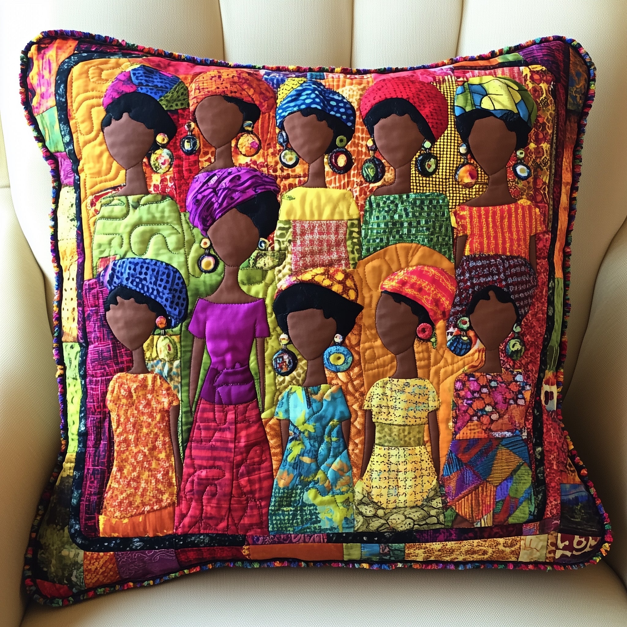 Rise & Slay Quilted Pillow Case Pillow Protector CoverAfrican American Gifts For Women