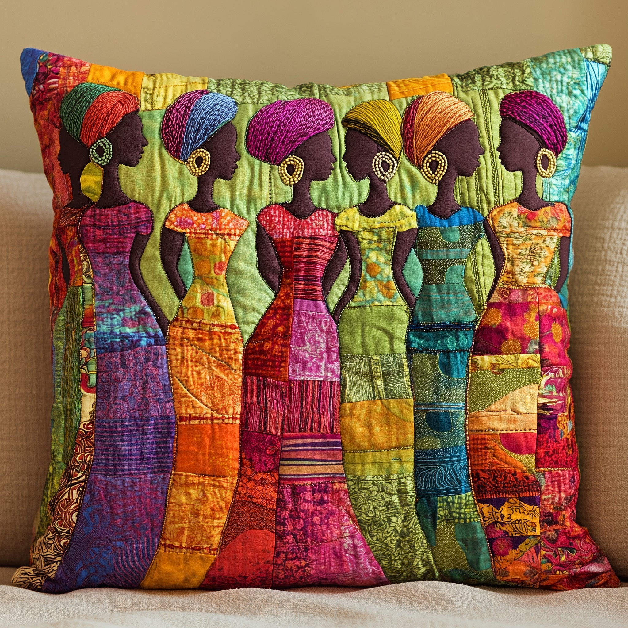 Rise & Slay Quilted Pillow Case Square Pillow Cushion CoverMelanin African American Gifts Stuff