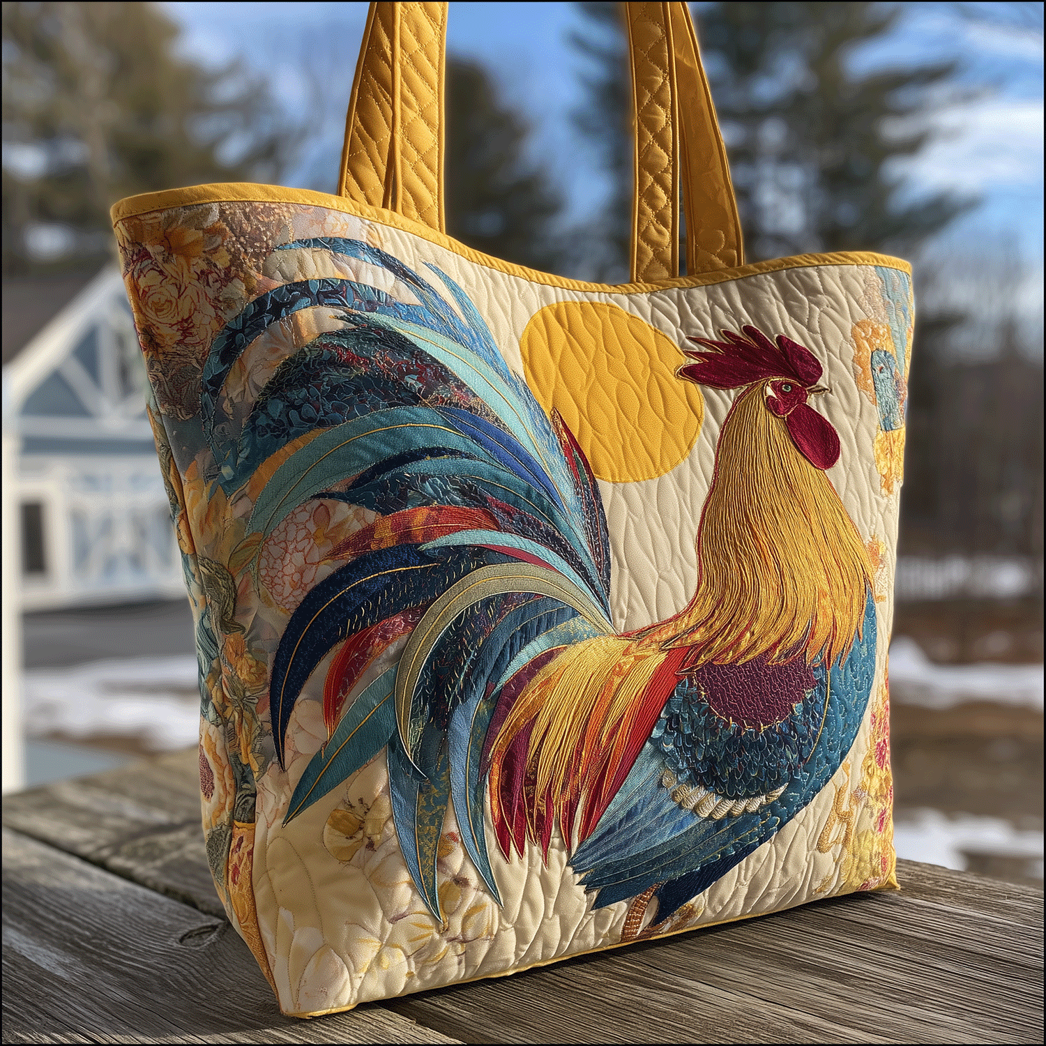 Rise and Rooster Quilted Tote Bag Christmas Gifts For Ranchers