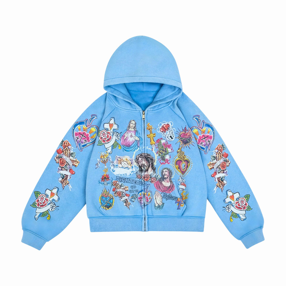 Risen King We Are Righteous Cropped Zip Hoodie Christian Clothing Best Gift For Christians