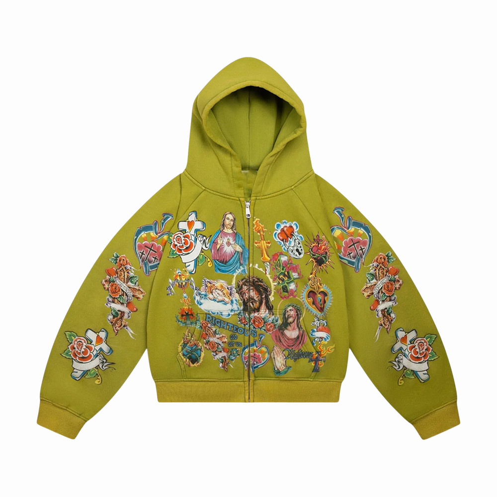 Risen King We Are Righteous Cropped Zip Hoodie In God We Trust Apparel Christian Gift Idea