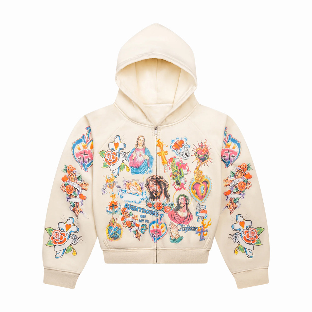 Risen King We Are Righteous Cropped Zip Hoodie We Are Righteous Apparel Christian Gifts