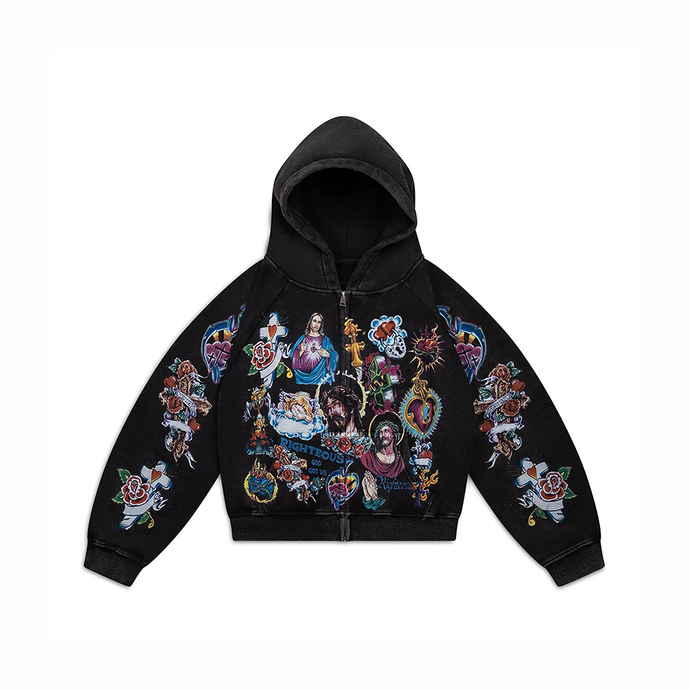 Risen King We Are Righteous Cropped Zip Hoodie We Are Righteous Merch Great Gift For Christians