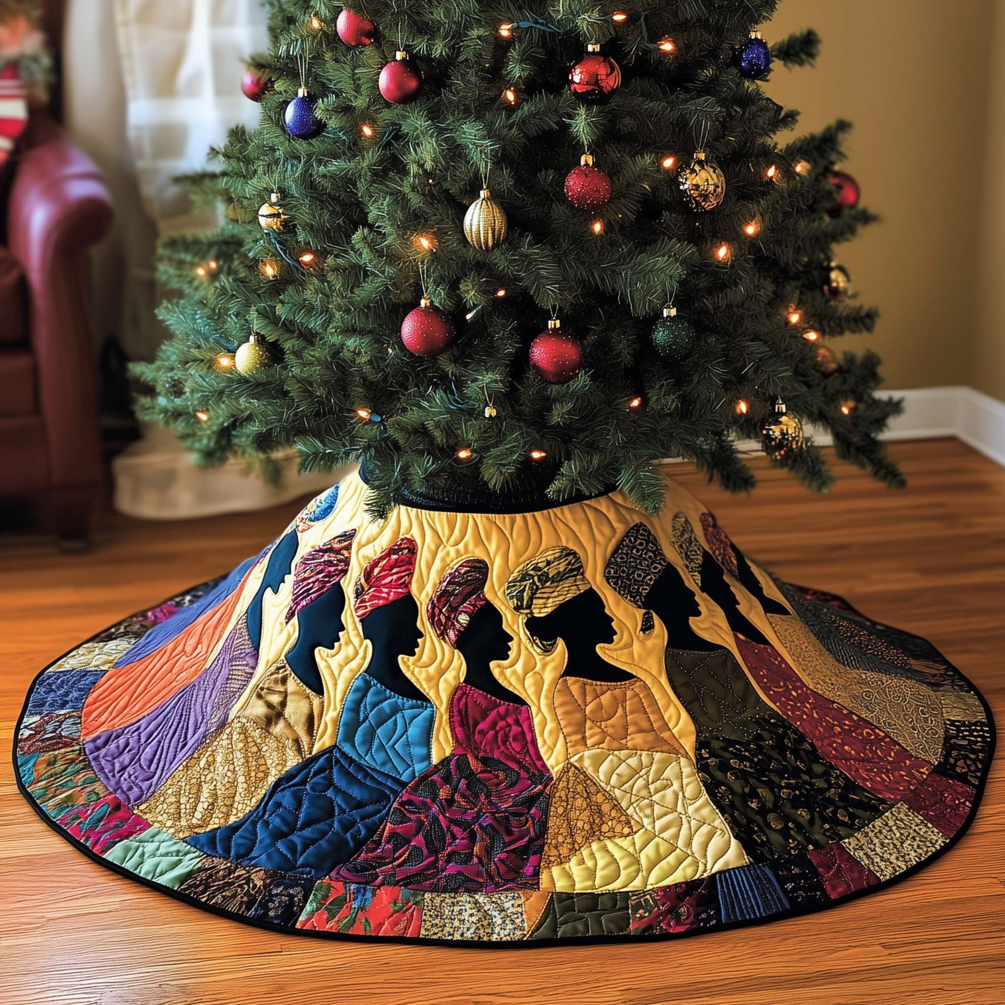 Rising Legacy Quilted Tree Skirt Boho Themed Stylish Home Accents Cool Xmas Gifts