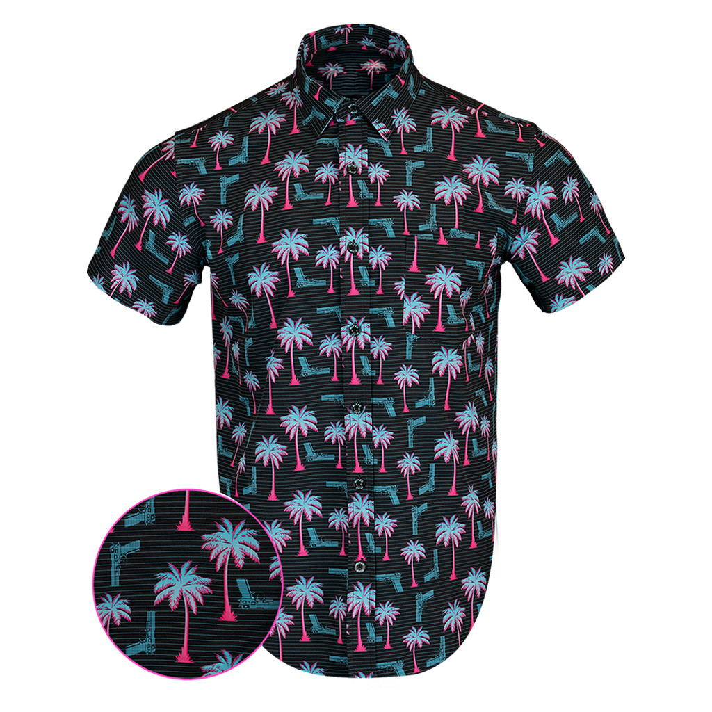 Rising Palm Black Button Down Shirt Hawaiian Tactical Button Down Gifts For Dad In Law