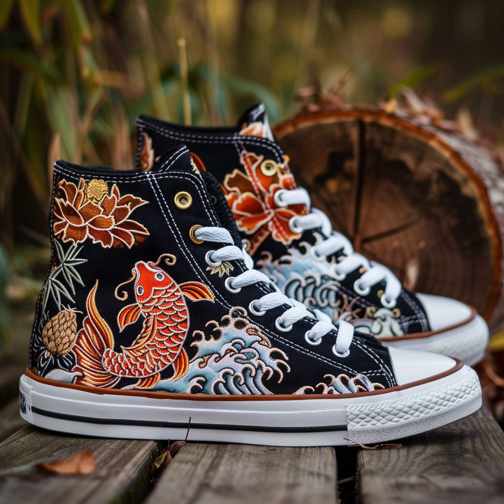 Rising Sole Canvas High Tops Lightweight Merch Sneakers