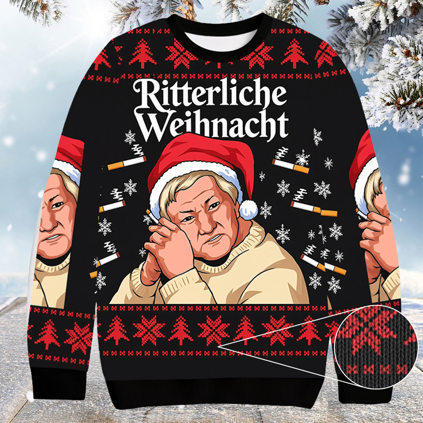 Ritterliche Weihnacht Smoking Grandma Christmas Ugly Sweater Bro Christmas Gifts