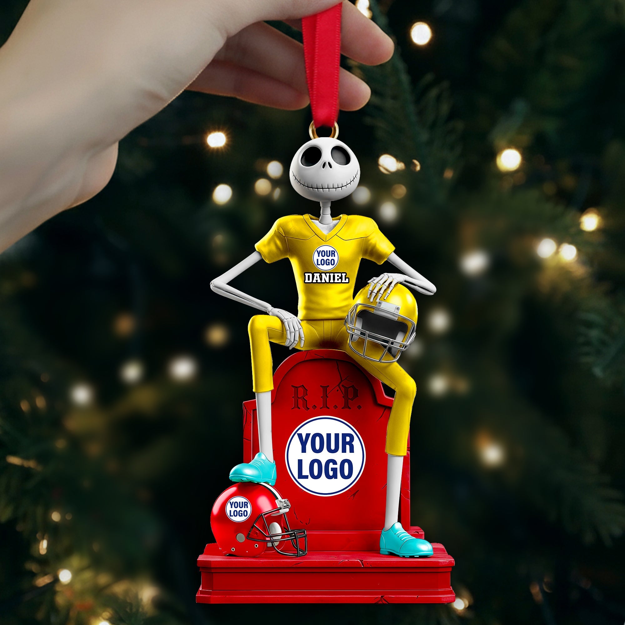 Rivalry Skeleton Ornament - Personalized Gift For Sport Lovers - Holiday Season Gift Idea