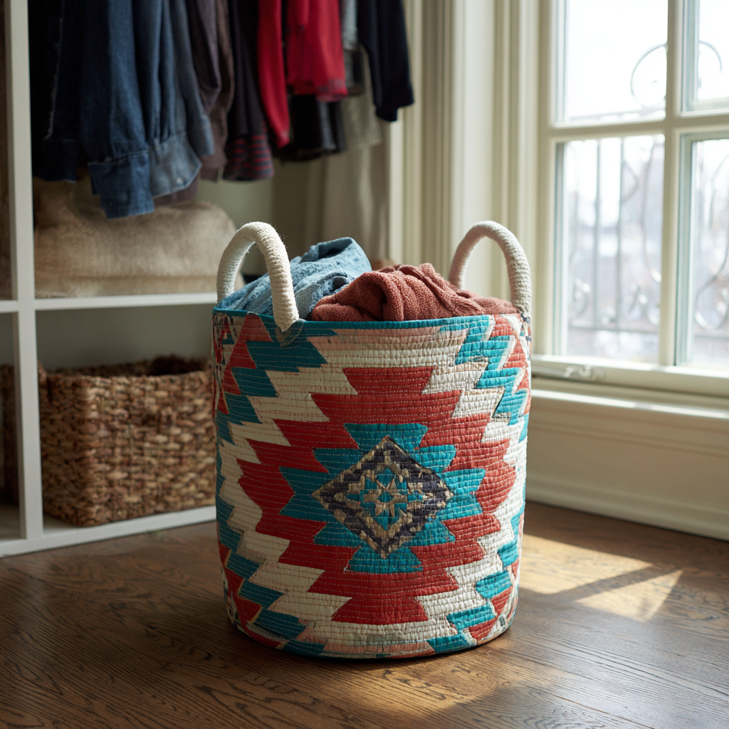 River Flame Quilted Laundry Basket Gift Idea For Busy Families