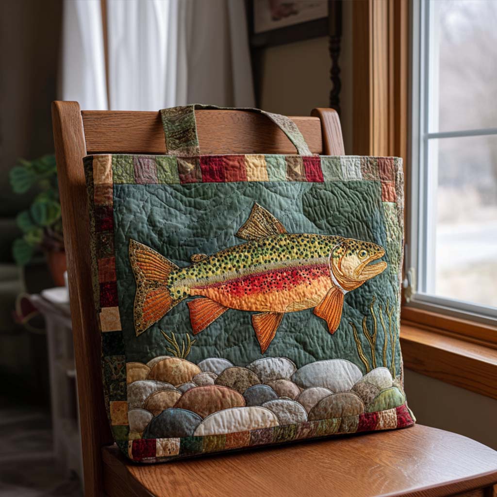 River Keeper Quilted Tote Bag Koi Fish Merchandise Gifts