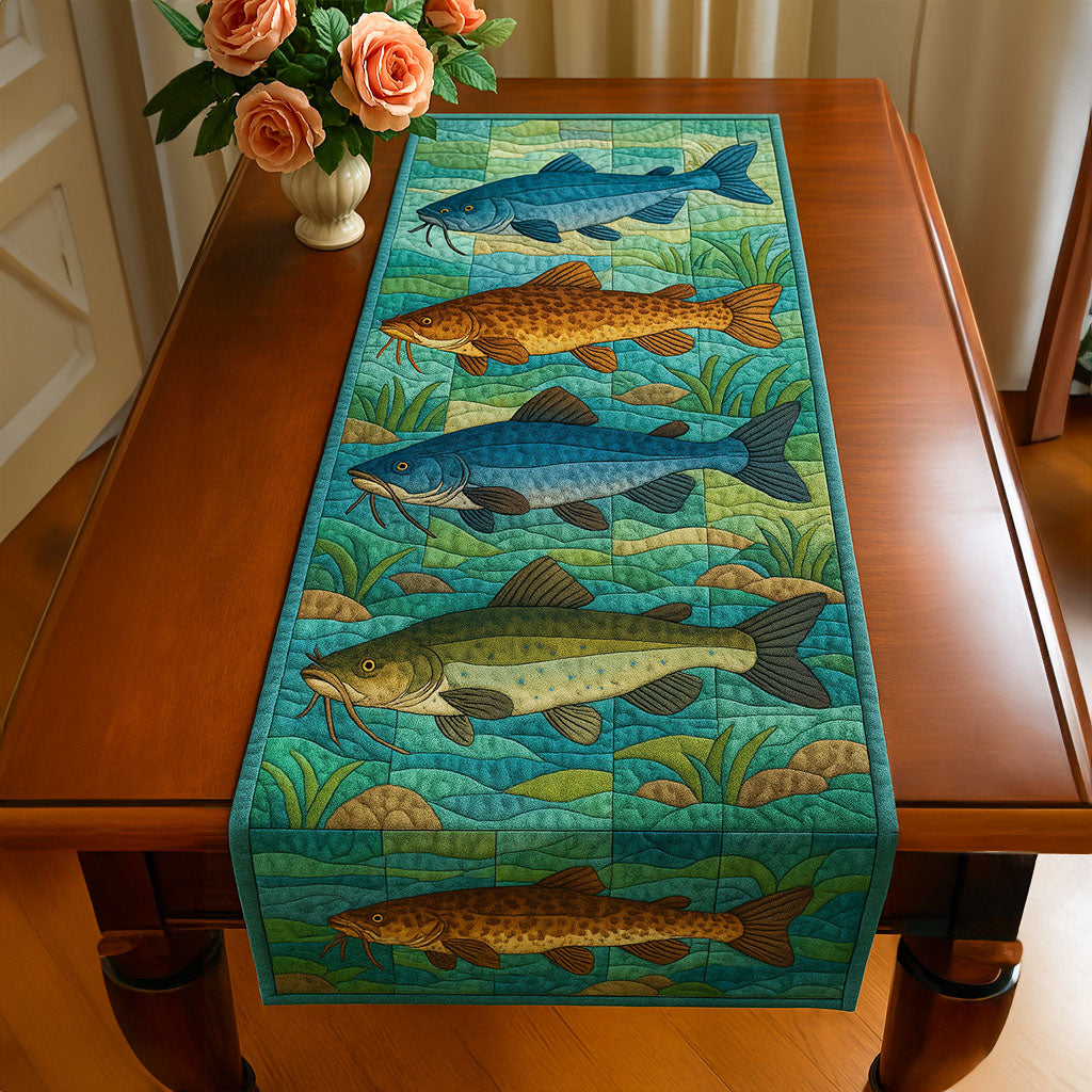 River Life Quilted Table Runner Dinner Table Decor Fishing Themed Christmas Gifts