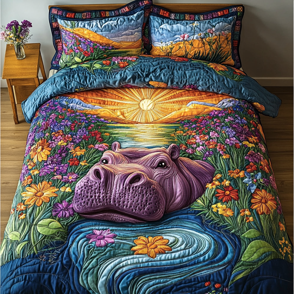 River Roamer Quilted Bedding Set Heartwarming Bedding Gift for Loved Ones