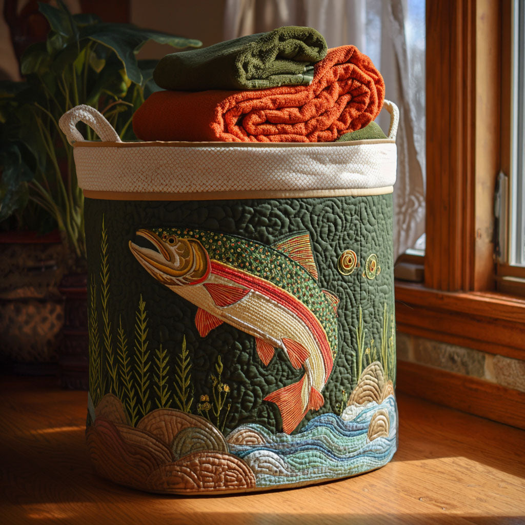 Riverlight Reflections Quilted Laundry Basket Lightweight Quilted Laundry Bag for Modern Homes