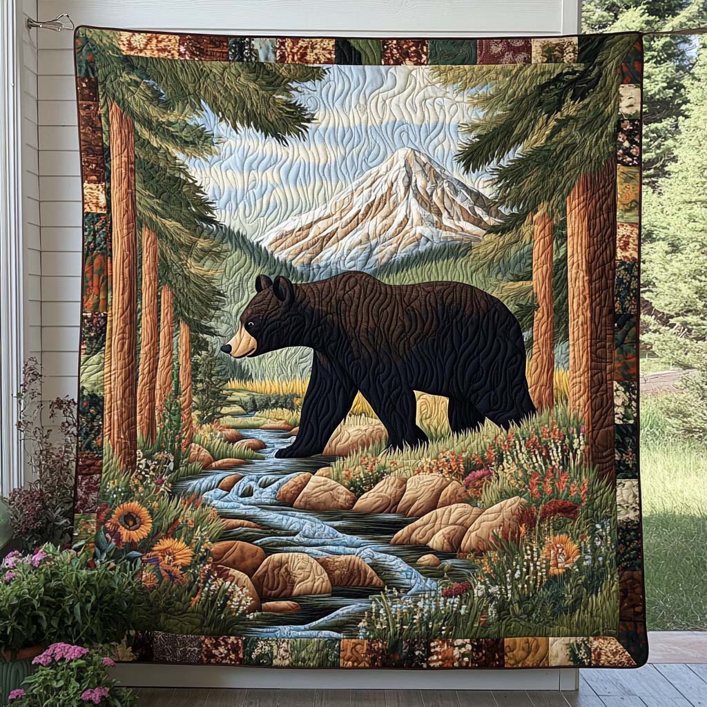 Riverwalk Bears Quilted Blanket Christmas Bedroom Decor Bear Gifts For Men