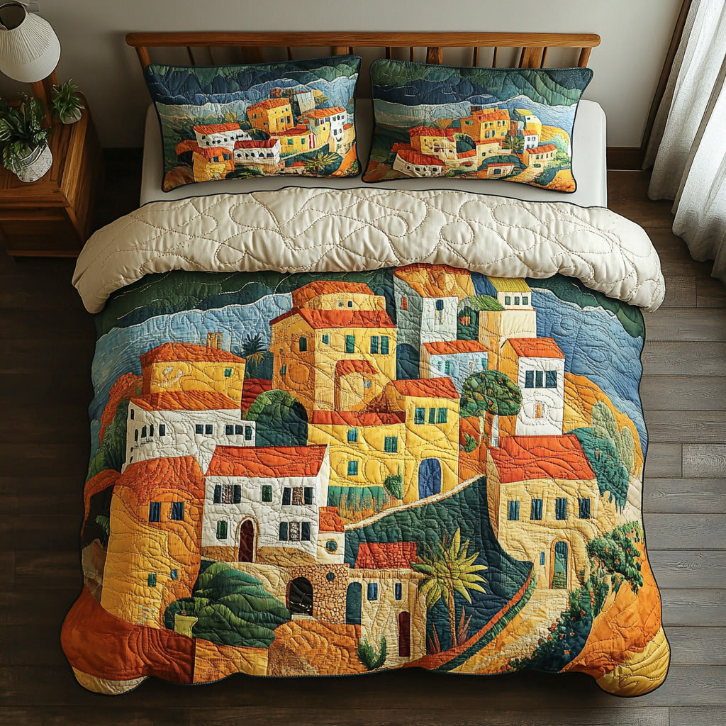 Riviera Sun Quilted Bedding Set Warm and Elegant Bedding Gift Set for Every Home