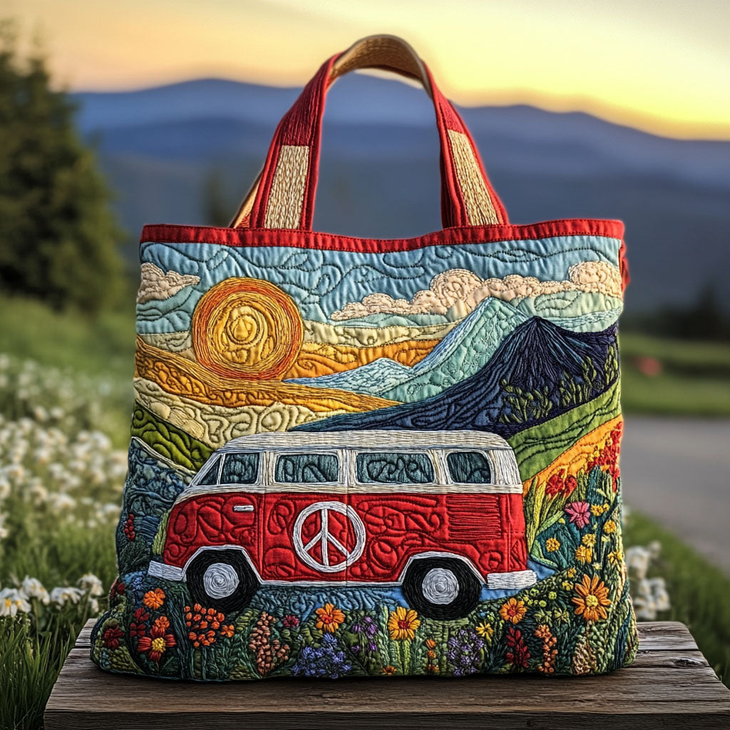 Road Trip Radiance Quilted Tote Bag Gift For Camper Owners