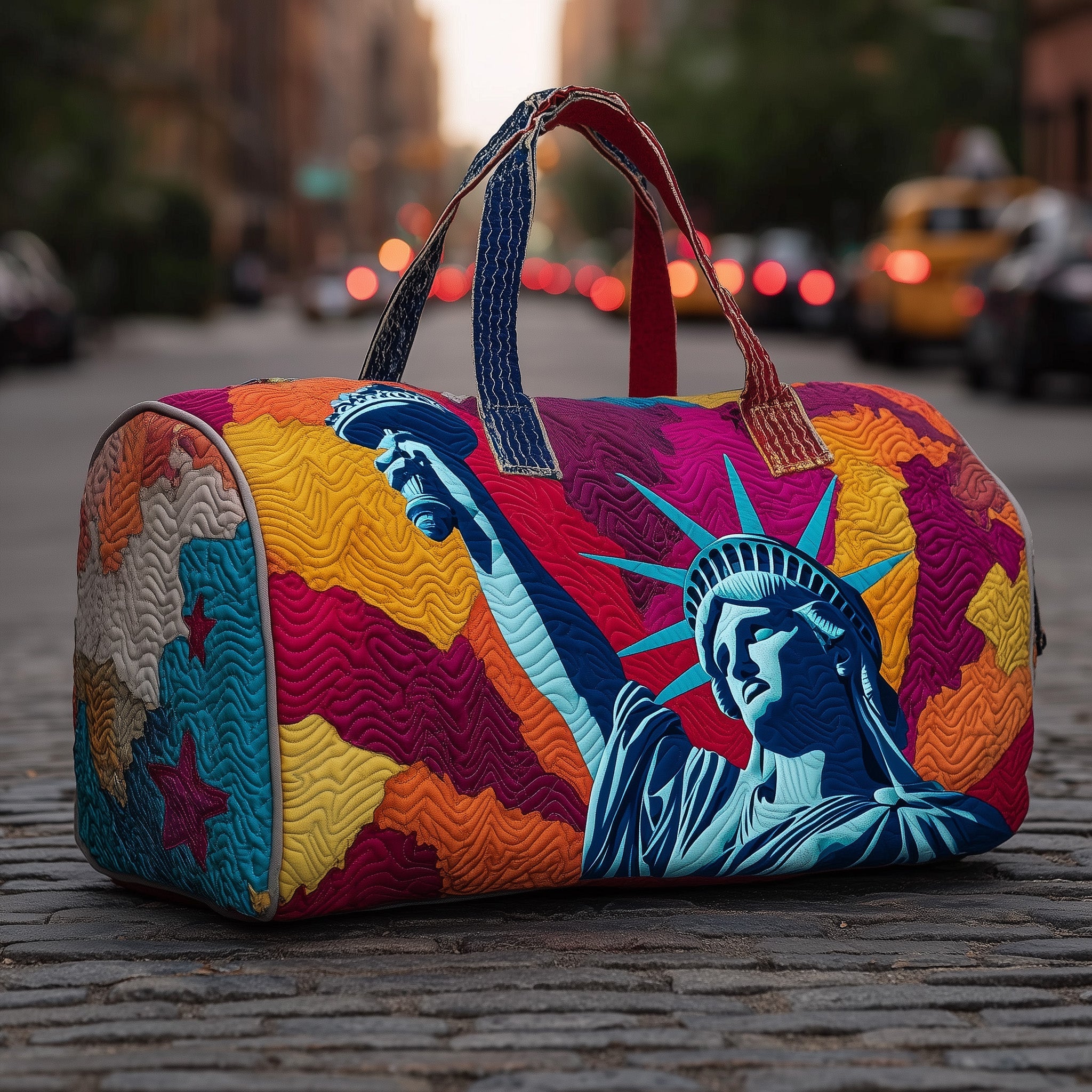 Roadtrip Usa Quilted Duffle Bag For School And Gym