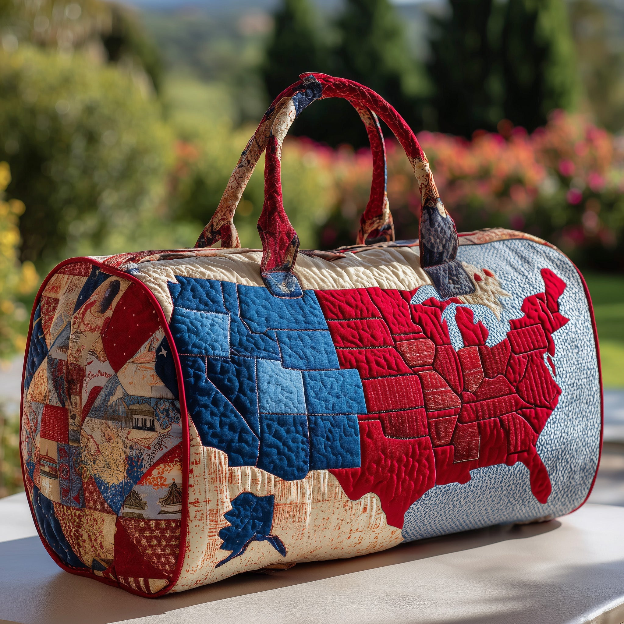 Roadtrip Usa Quilted Duffle Bag For Weekend Trips