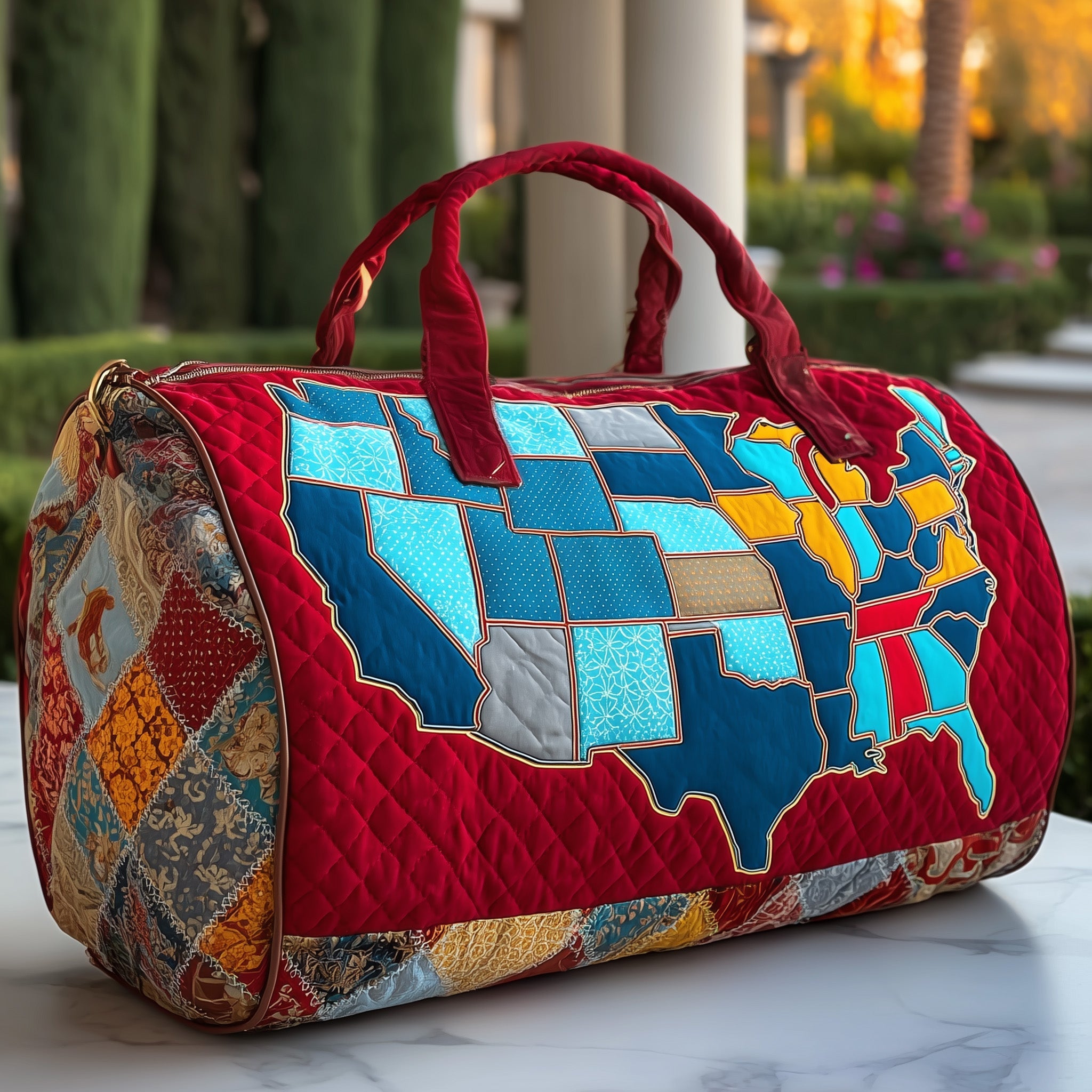 Roadtrip Usa Quilted Duffle Bag Gift For Friends
