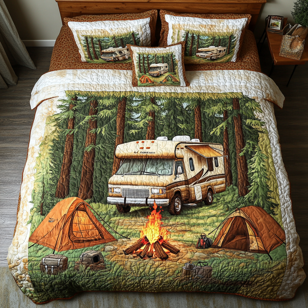 Roam Free Quilted Bedding Set Holiday Duvet Cover Set Camping Gifts Fathers Day