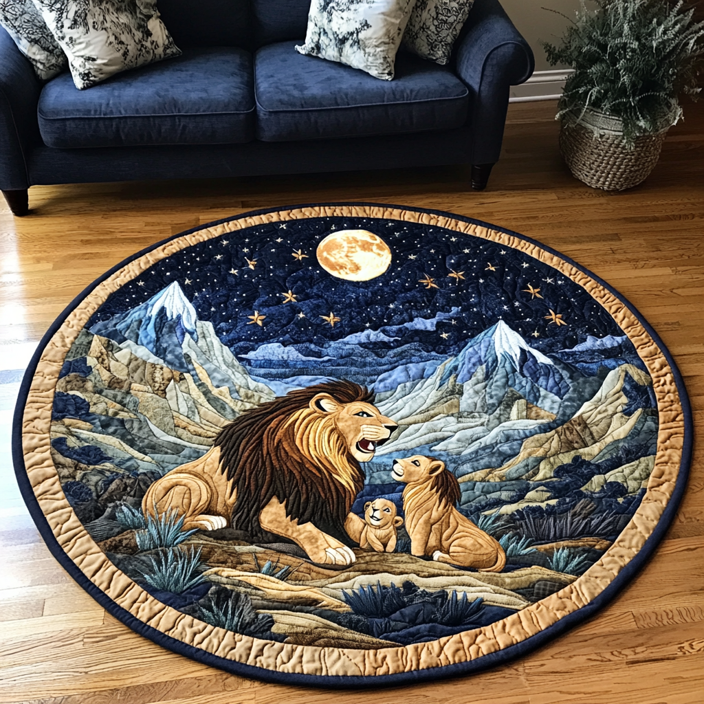 Roaring Lion Quilted Round Mat Foyer Decor Ideas Lion Christmas Gifts For Husband