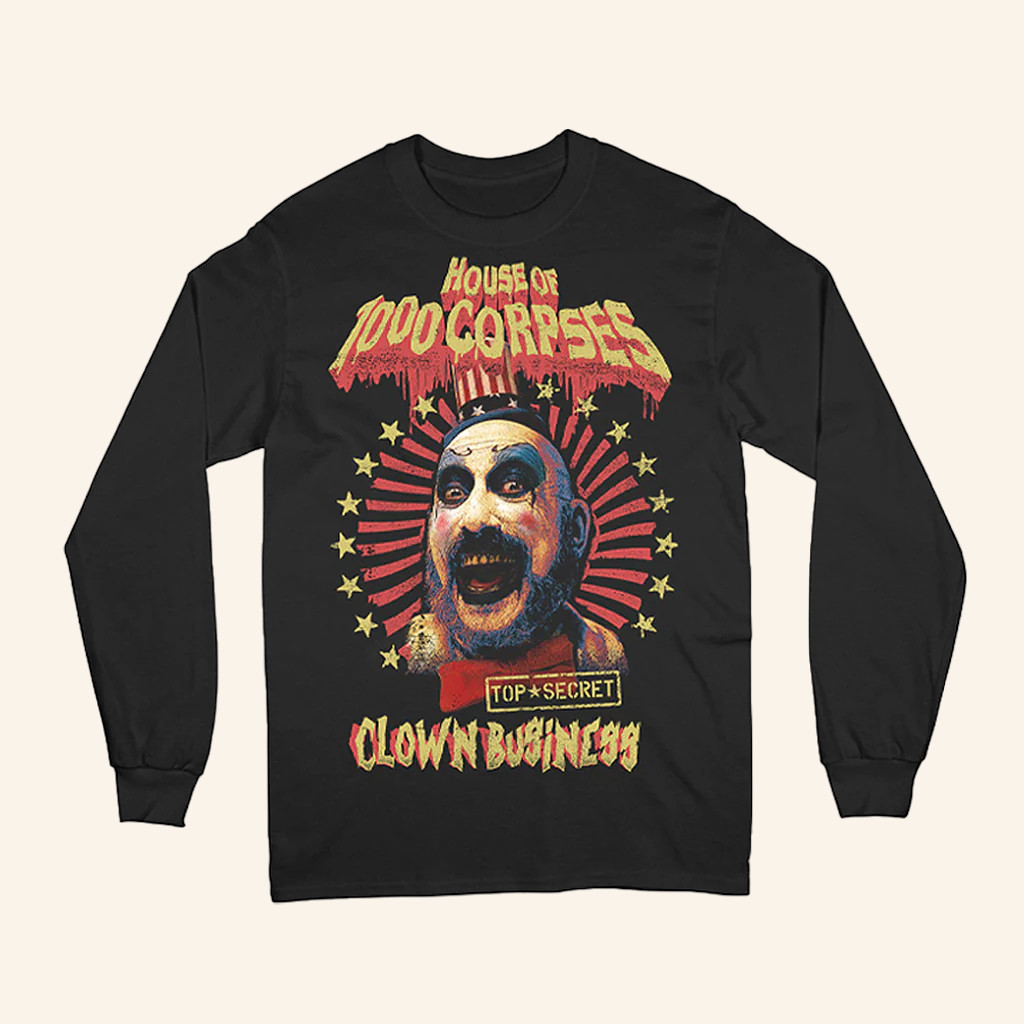 Rob Zombie Merch Top Secret Clown Business Long Sleeve T-Shirt Gifts For Music Fans Rob Zombie Merch Top Secret Clown Business Long Sleeve T-Shirt Gifts For Music Fans
