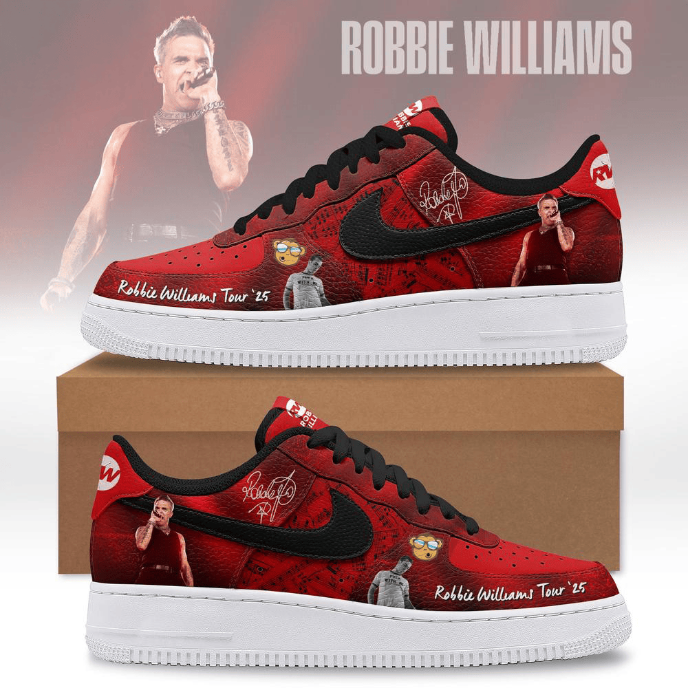 Robbie Williams Britpop Tour 2025 Limited Edition Air Force 1 Gifts For People Who Like Music