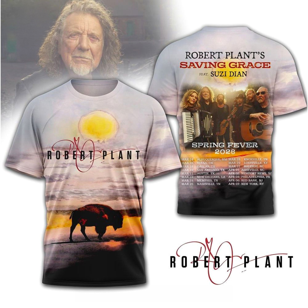 Robert Plant Spring Fever 2026 Tour T-Shirt Robert Plant Merch Music Related Gifts For Guys
