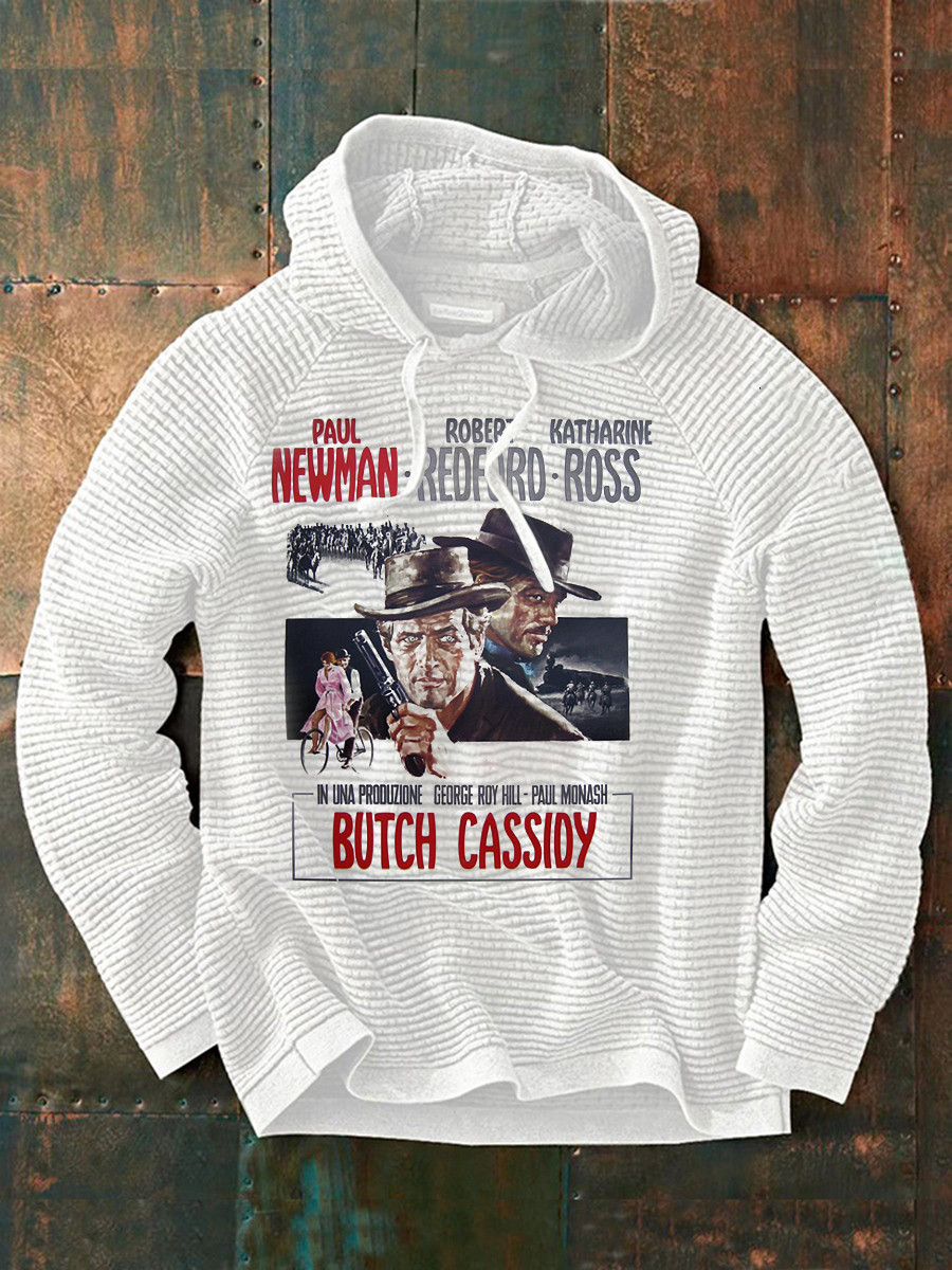 Robert Redford Hoodie Paul Newman Katharine Ross Butch Cassidy Movie Poster Memorial Gifts