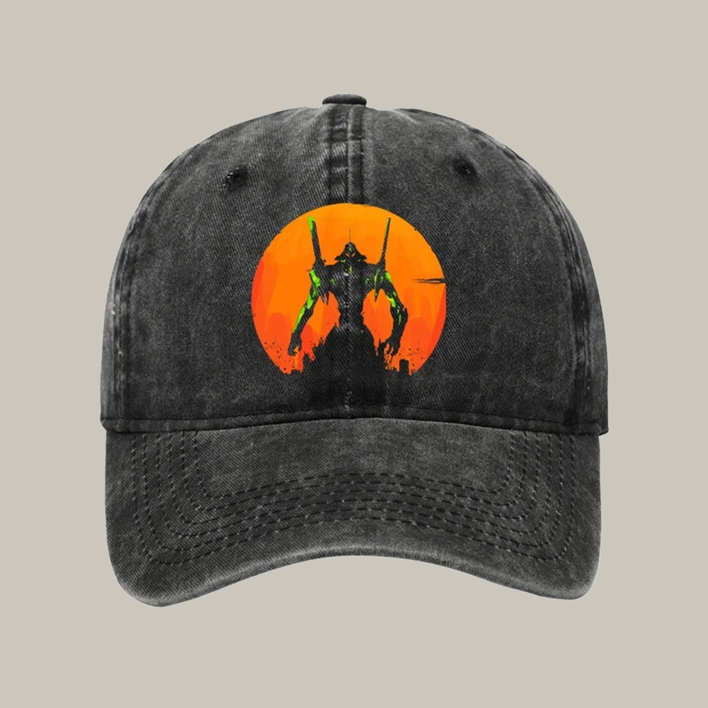 Robot Warrior Vintage Washed Cap Aesthetic Baseball Cap Christmas Gifts For Husband