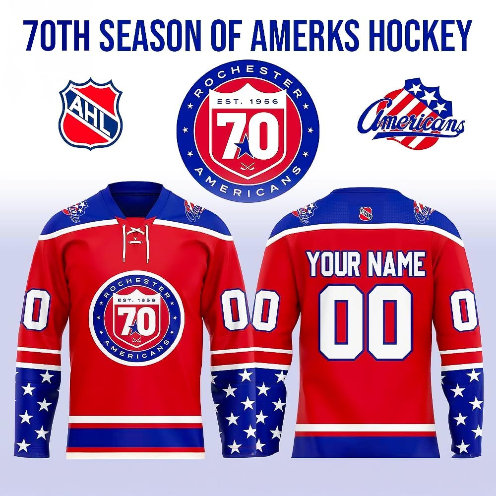 Rochester Americans 70th Season Of Amerks Hockey Jersey Best Gift For Hockey Fans