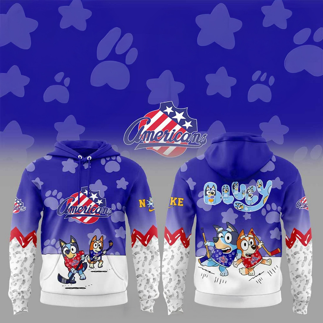 Rochester Americans x Bluey and Bingo Hoodie Gift For Hockey Fans