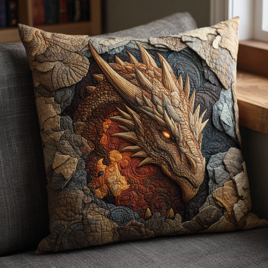 Rock Beast Quilted Pillow Case Cute Pillow Covers Best Gifts For Dragon Lovers
